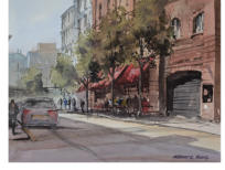 Red Awnings, Waring Street 41x31 cm